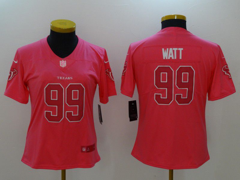 Women Houston Texans #99 Watt Pink Nike Vapor Untouchable Limited NFL Jerseys->women nfl jersey->Women Jersey